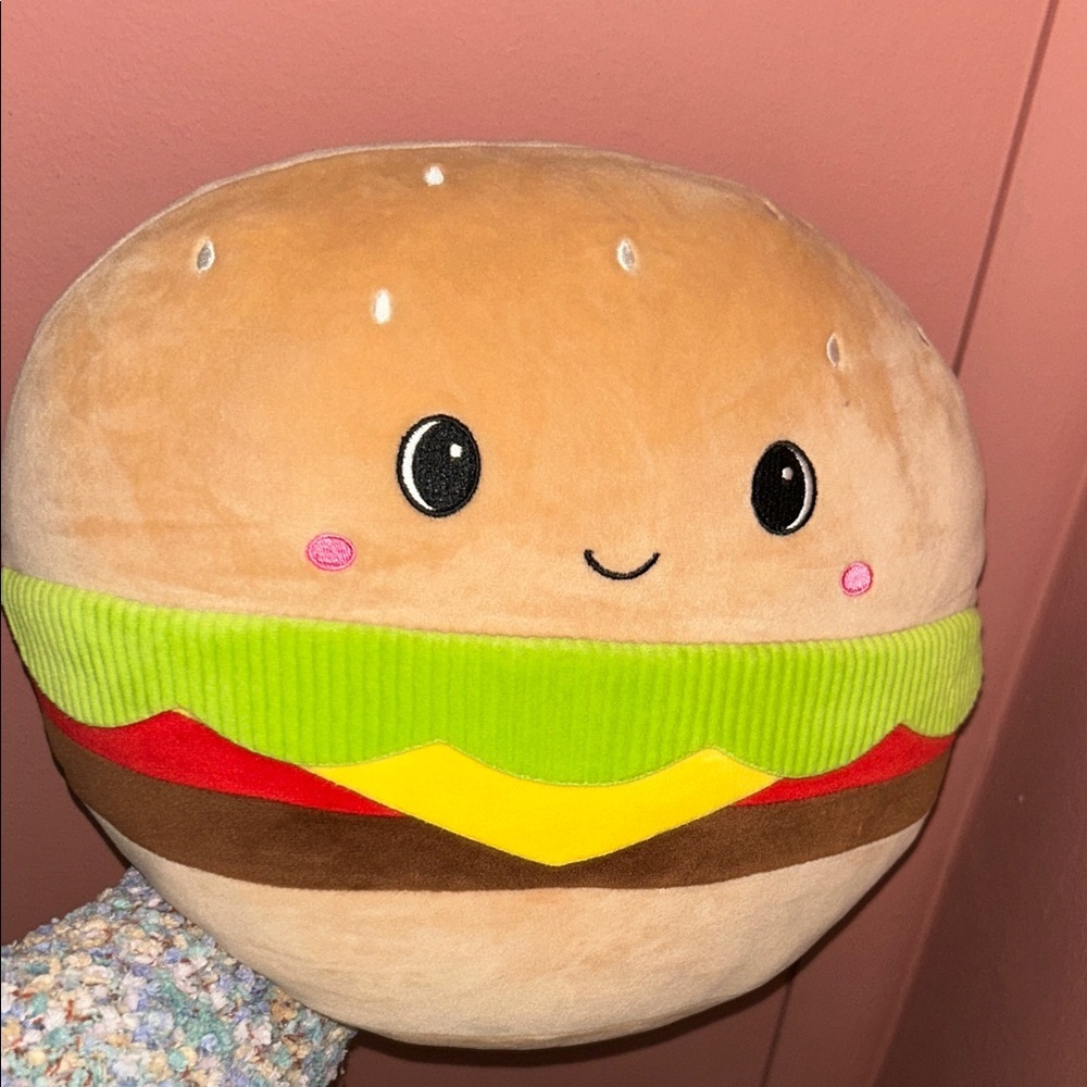 Squishmallows Burger Plush - Brown, Green, Red